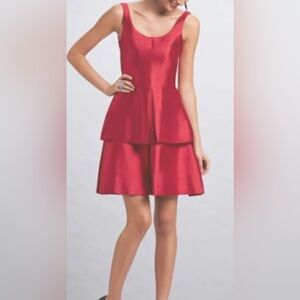 Kirribilla San Francisco Mariela Red Silk/Wool Blend Cocktail Sleeveless…